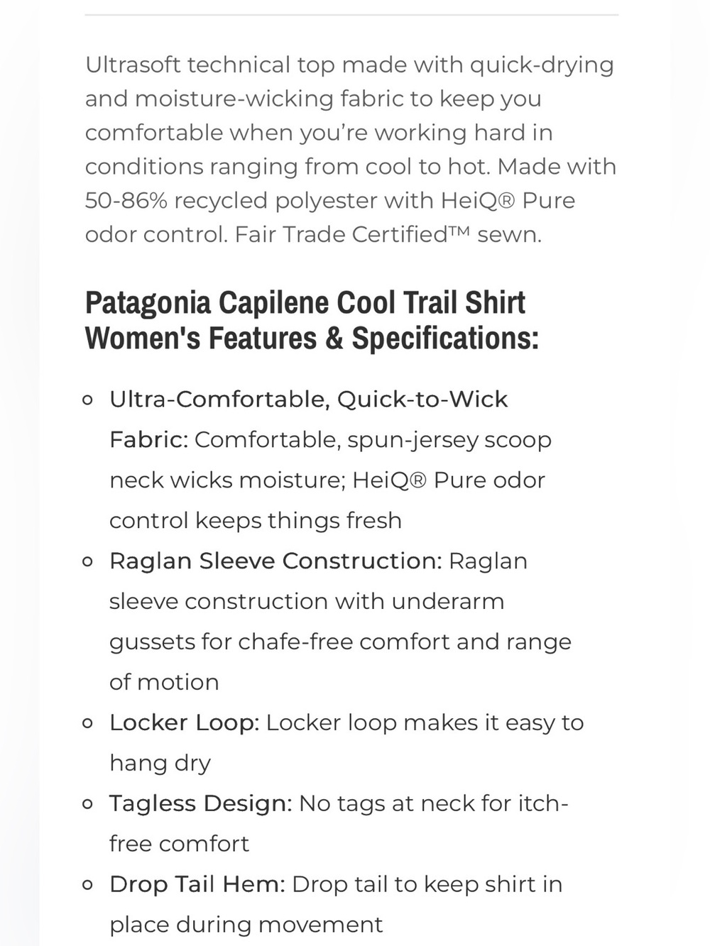 Patagonia Capilene Cool Trail Shirt Women's size XS, very good condition
#92 - Picture 3 of 8
